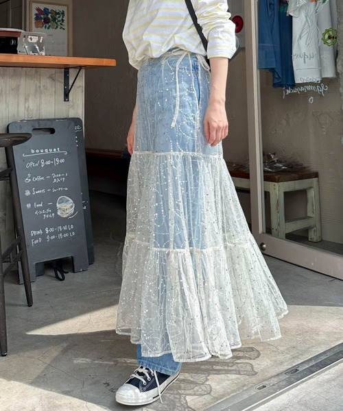 sara mallika スカート 「Sara mallika」SHINY EMBROIDERY SK  