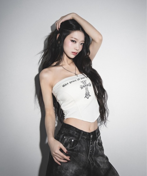 me+em select（ミームセレクト） 「 2color 」クロスグランジロゴベア