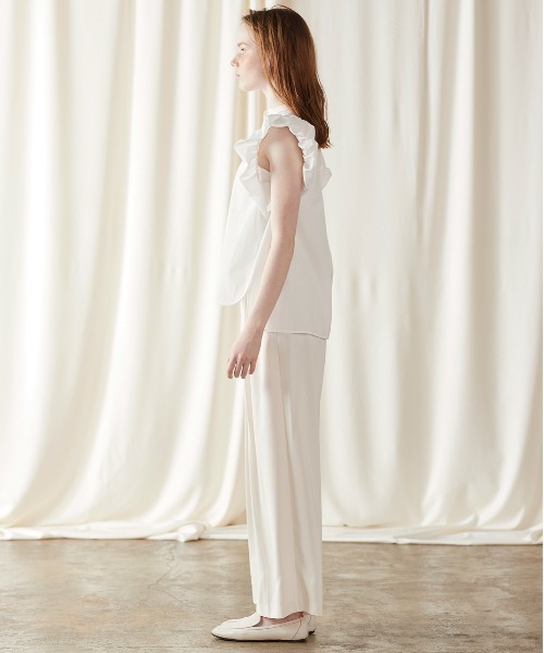 Marilyn Moon ブラウス シャツ バタフライスリーブピンタックブラウス  