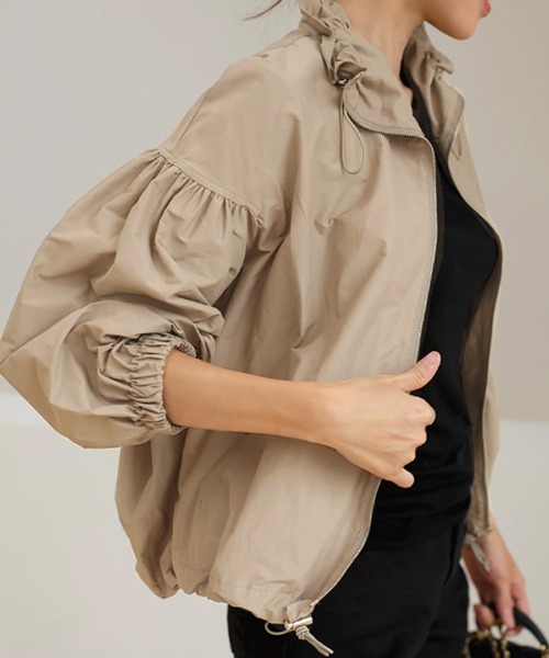 WOSAN ウォサン ブルゾン ジャケット ショート丈 セール】VINAGE LIKE WAVE LOGO SHORT BLOUSON / ヴィンテージライク