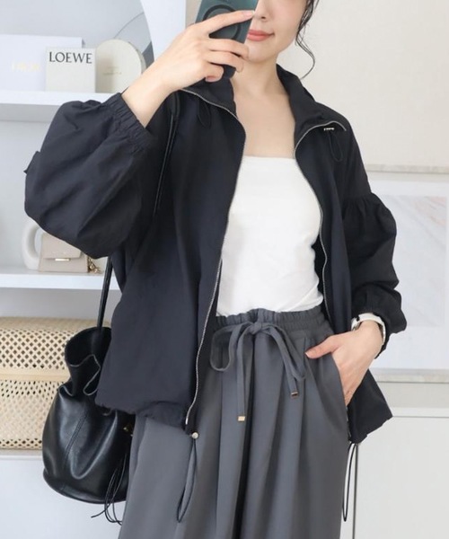 ブルゾン アウター ショート丈ギャザーブルゾン レディース : ZOZOTOWN