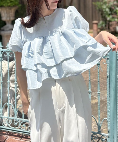 売れ筋商品|||イーブン アンド オド Tシャツ レディース トップス Top - white/dark blue DONOBAN tシャツ シャイニーフレアトップス レディース