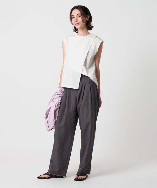 BEAUTY&YOUTH UNITED ARROWS - バンドカラーフレンチスリーブカットソー BEAUTY＆YOUTH UNITED ARROWS tシャツ ラップ フレンチスリーブ