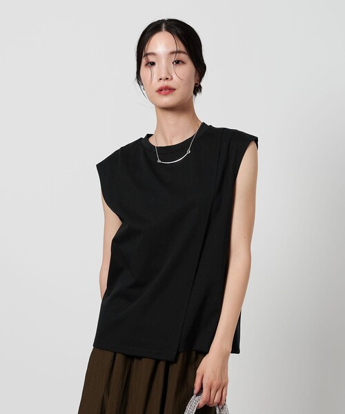 BEAUTY&amp;YOUTH UNITED ARROWS - バンドカラーフレンチスリーブカットソー BEAUTY＆YOUTH UNITED ARROWS tシャツ ラップ フレンチスリーブ