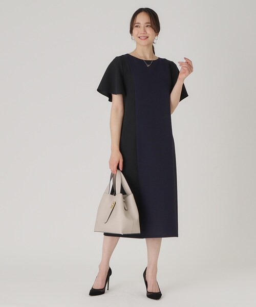 COUP DE CHANCE ワンピース　新品 COUP DE CHANCE（クードシャンス） ワンピース 「洗える／日本製」配色