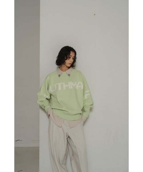 Knuth Marf◆ニット・セーター(薄手)/FREE/アクリル/BLU/km24wg10 Knuth Marf/クヌースマーフ】《STUDIOUS別注》Uneck knit