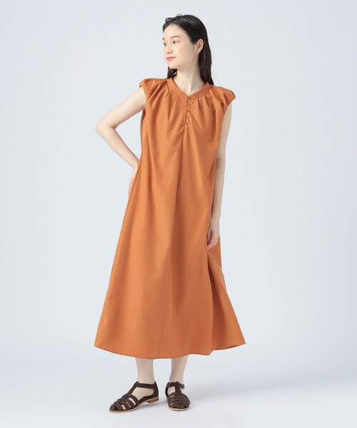 BEAMS HEART ワンピース ボリューム スリーブ タック : ZOZOTOWN