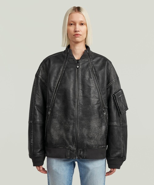 G-STAR RAW ma1 ma-1 「UNISEX」LEATHER MACRO BALLOON BOMBER