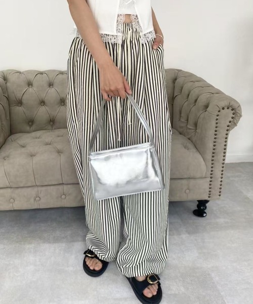 パンツ ゆったり ストライプワイドパンツ レディース : ZOZOTOWN