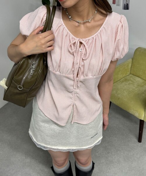 CIAOPANIC ブラウス シャツ 「neutral」ギンガムチェック