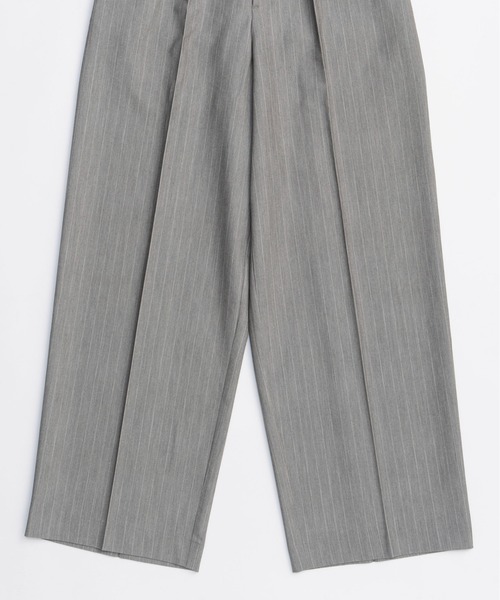 MAISON SPECIAL / ワイドパンツ/36/ポリエステル/GRY/ストライプ MAISON SPECIAL（メゾンスペシャル） スラックス パンツ Pinstripe