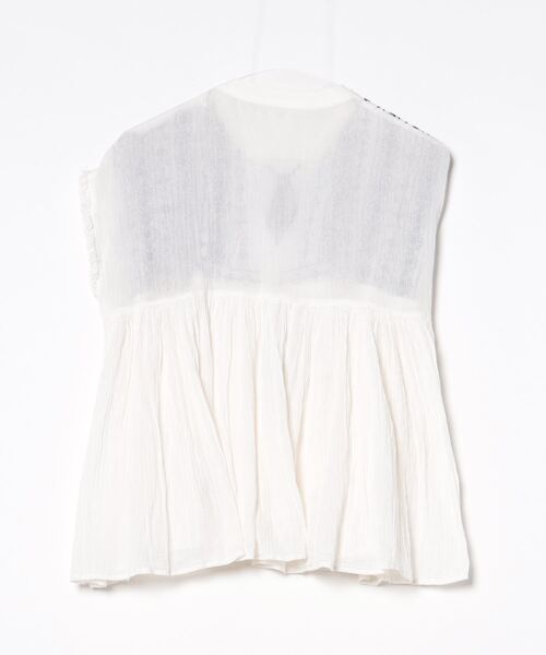 FREAK'S STORE（フリークスストア） 刺繍半袖ブラウス FREE ホワイト