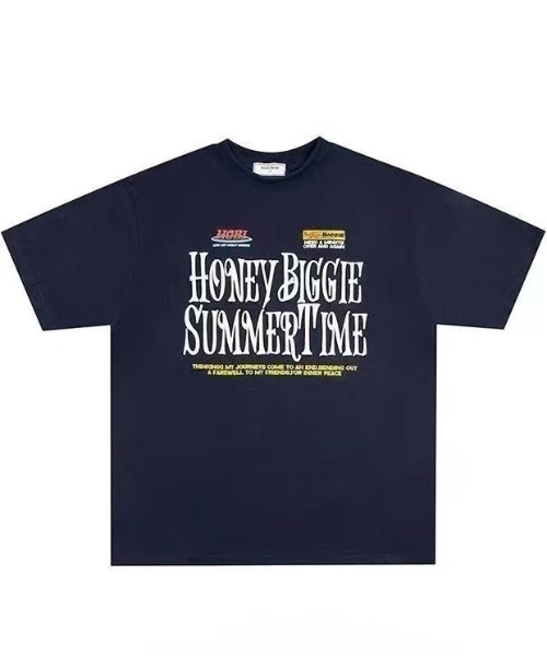 FreeZone tシャツ レトロロゴプリントオーバーサイズTシャツ「HONEY