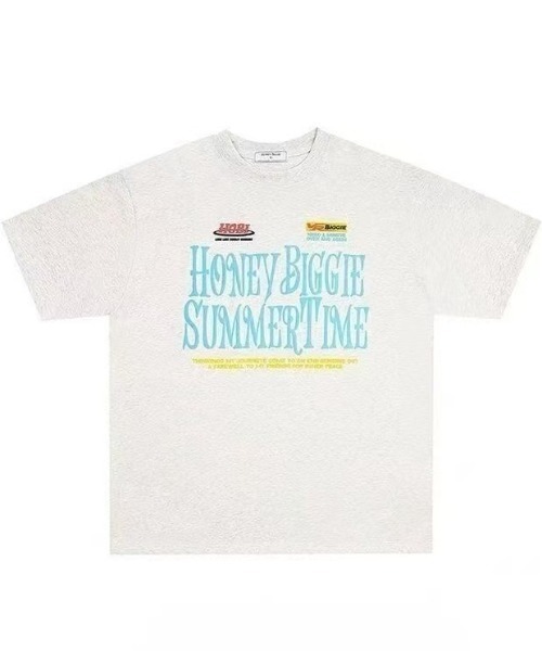 FreeZone tシャツ レトロロゴプリントオーバーサイズTシャツ「HONEY