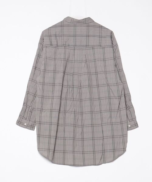 「GLOBAL WORK」 チェック柄長(zhǎng)袖シャツ X-LARGE グレー レディース