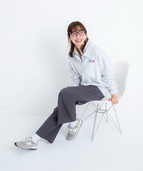 「New Balance」 ローカットスニーカー 24.5cm グレー レディース