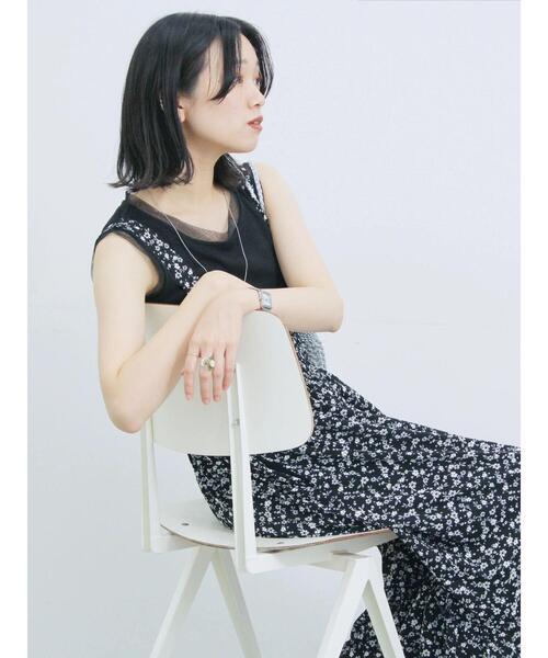 Samansa Mos2 blue（サマンサモスモスブルー） ワンピース 花柄