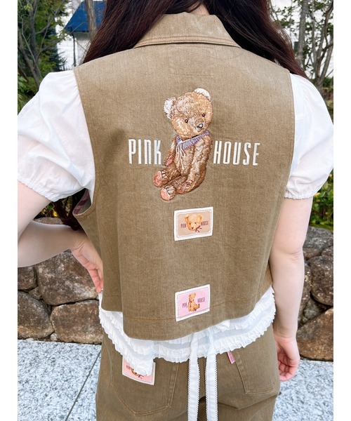 ピンクハウス ベスト ノースリーブ ブラウス ピコフリル リボン ネイビー ピンクハウス ベストのフリマアイテム一覧