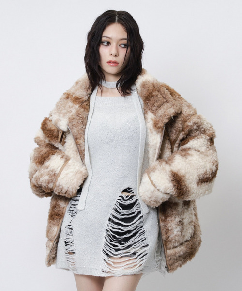 SPIRALGIRL（スパイラルガール） コート アウター パイピングファー