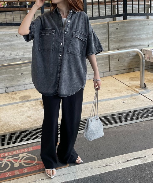 「210nouve」 半袖シャツ FREE ブルー レディース_画像6