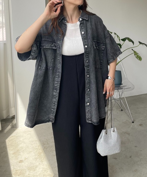 「210nouve」 半袖シャツ FREE ブルー レディース_画像9