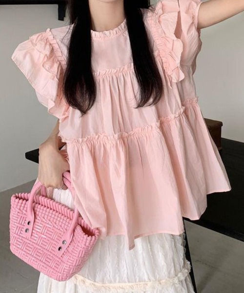 「CADBURY」 半袖ブラウス LARGE イエロー レディース_画像2