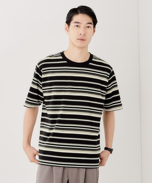 THE SHOP TK tシャツ マルチボーダープルオーバー S／S メンズ