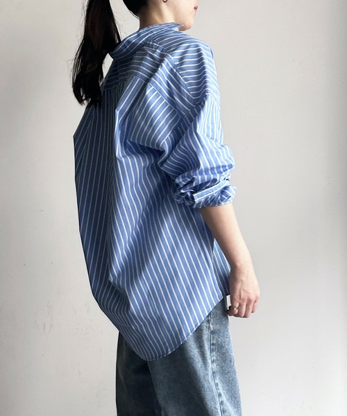 「COMMON WARE」 「HALHAM」長(zhǎng)袖シャツ X-LARGE ブルー レディース