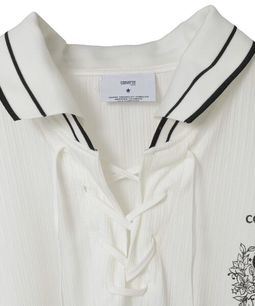CONVERSE TOKYO tシャツ LACE-UP COLLAR SOCCER LONGSLEEVE TEE