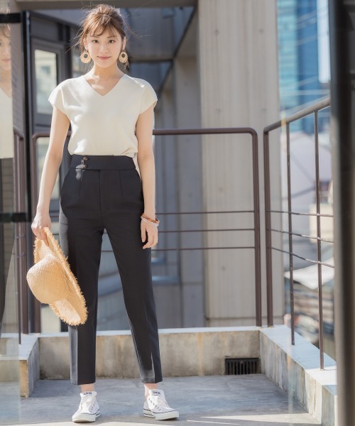 「Andemiu」 半袖ニット FREE オレンジ レディース_画像3