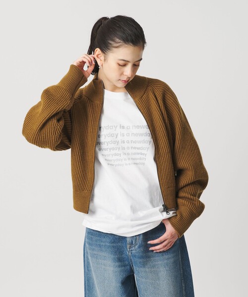 ビューティー＆ユース ユナイテッドアローズ（BEAUTY&YOUTH）/ウールブレンドアゼ ジップショートカーディガン BEAUTY＆YOUTH UNITED ARROWS カーディガン ウールブレンドアゼ ジップ