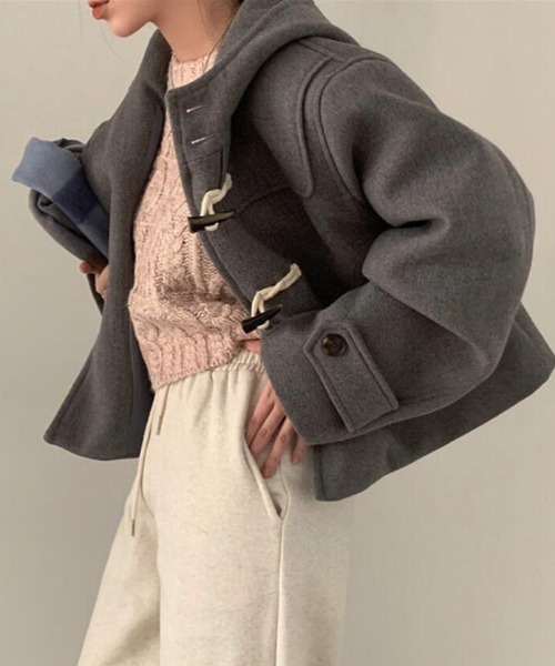ダッフルコート コート ダッフルコート風ショートジャケット