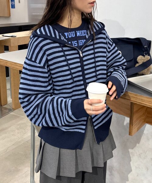 「CIAOPANIC TYPY」 ニットカーディガン LARGE ブルー メンズ_画像9