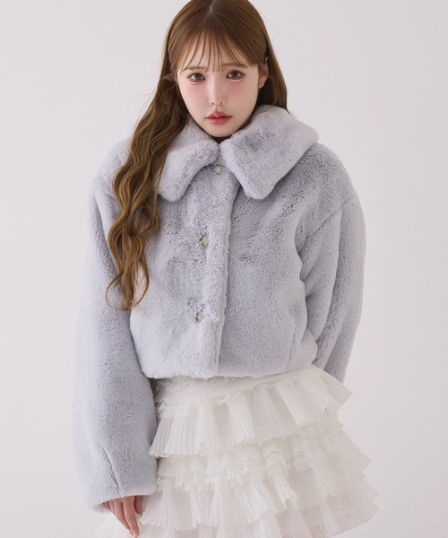 one after another NICE CLAUP コート アウター キラキラボタンファー