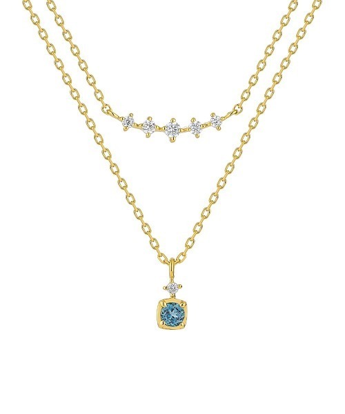 4℃（ヨンドシー） ネックレス 「11月誕生石」シルバー ブルー