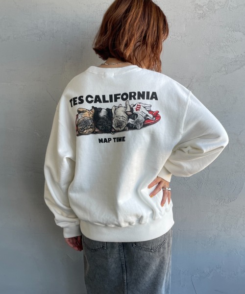 NAPTIME プリント スウェット naptime プルオーバースウェット プルオーバーSWEAT-WHITE - Naptime