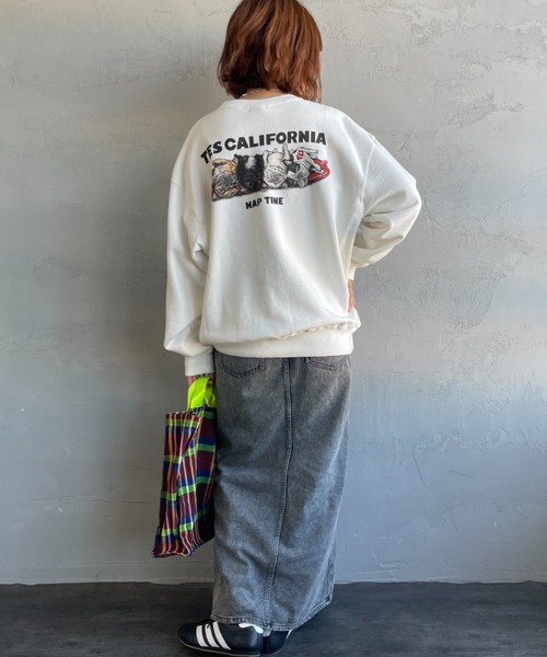 NAPTIME プリント スウェット naptime プルオーバースウェット プルオーバーSWEAT-WHITE - Naptime