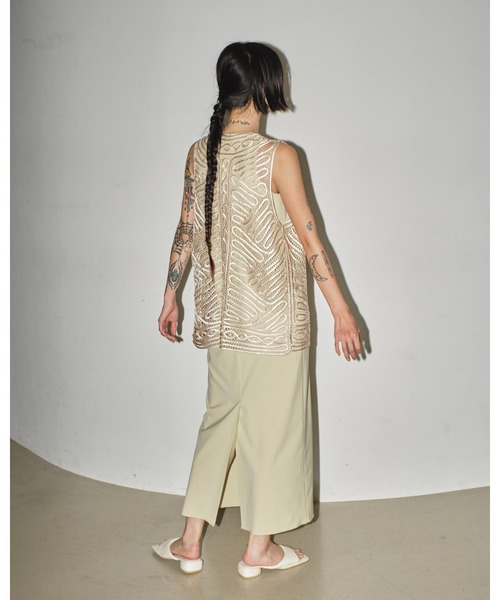 「TODAYFUL」 ノースリーブワンピース 38inch ライトグリーン レディース_画像7