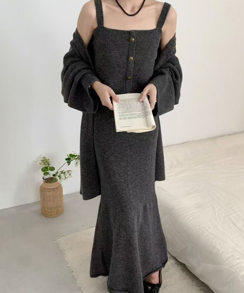 カーディガン セットアップ ニットカーディガン・キャミソール