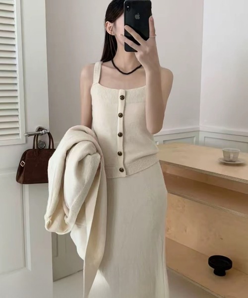 カーディガン セットアップ ニットカーディガン・キャミソール