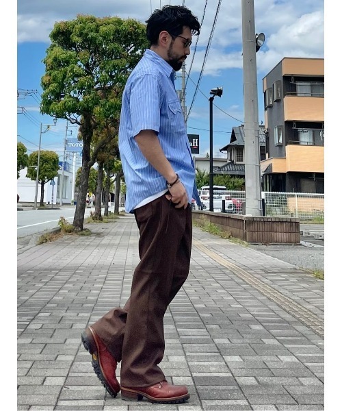 「Salt&Pepper」 半袖シャツ L ホワイト メンズ_画像9