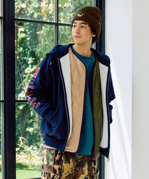 ジュニアゴルチエ　archive ナイロンジップパーカー　総柄　ネイビー HfuzwcAm2X8D7nCKiMwA1WQaPqu7Nw