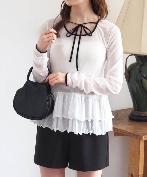 tiptop（ティップトップ） tシャツ 前後2wayシアードット裾ティアード