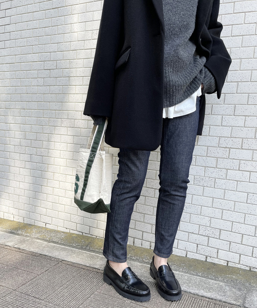 「upperhights」 デニムパンツ 25 ネイビー レディース_画像5