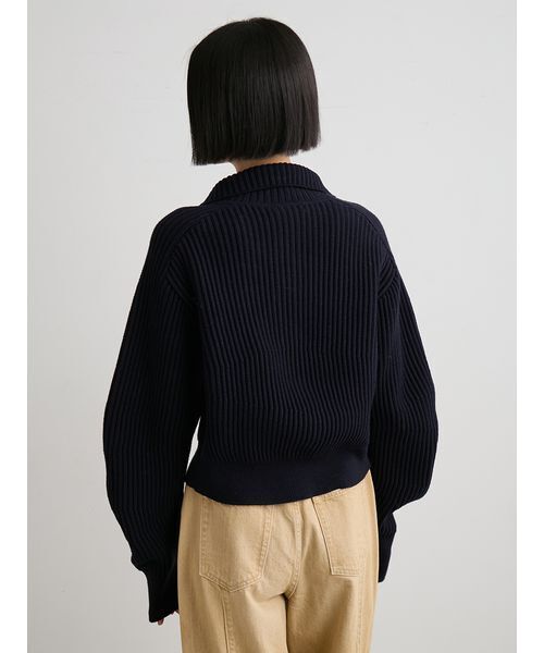 MIESROHE（ミースロエ） カーディガン ハイネックニットジップアップ