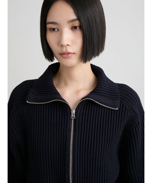 MIESROHE（ミースロエ） カーディガン ハイネックニットジップアップ
