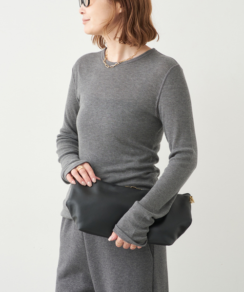 未使用　Deuxieme Classe　テレコロングスリーブプルオーバー　グレー Deuxieme Classe（ドゥーズィエムクラス） tシャツ テレコ ロング