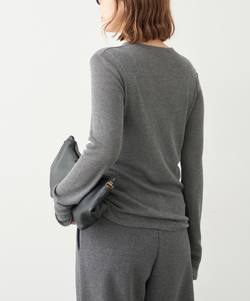 Deuxieme Classe テレコ ロンT カットソー テレコ ロングスリーブ プルオーバー（Tシャツ／カットソー