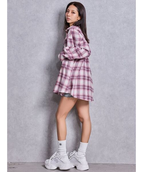 GYDA チェックシャツ GYDA（ジェイダ） ブラウス シャツ bijouチェックシャツ レディース