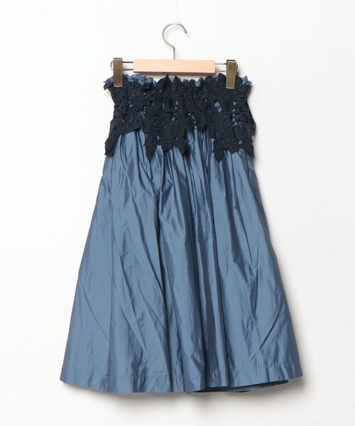 「TEVALT」 レースフレアスカート - ブルー レディース_画像2